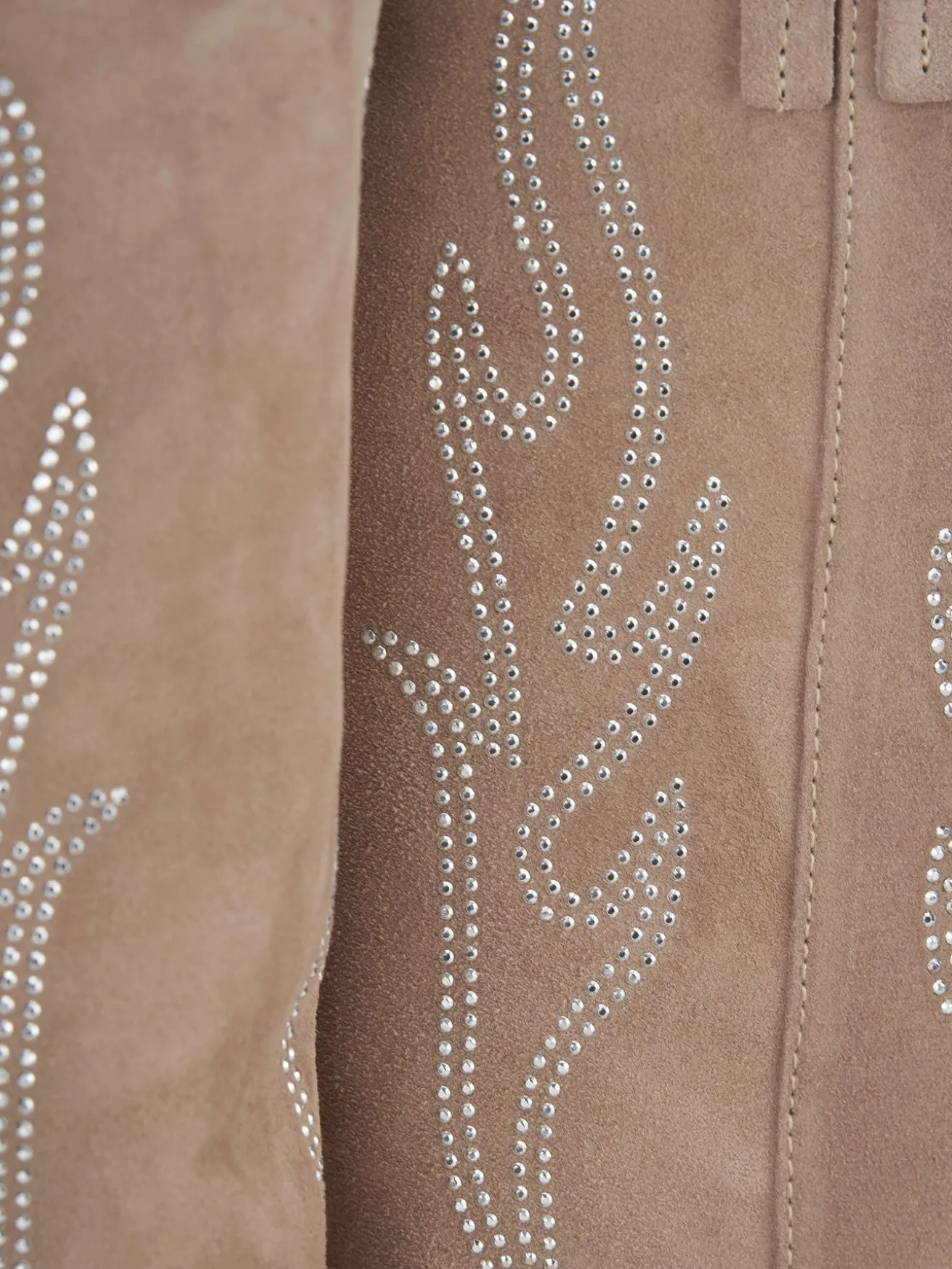 Stivale texano tacco 7 cm beige camoscio