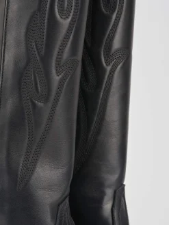 Stivale texano tacco 7 cm nero pelle