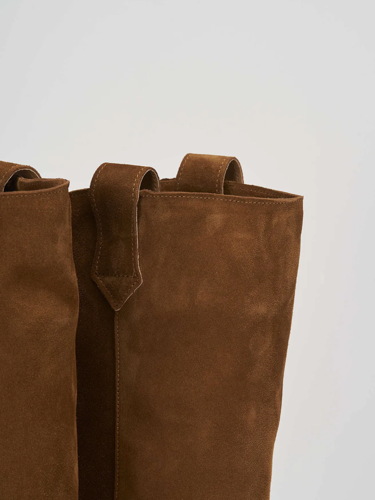 Stivale texano tacco 4 cm marrone camoscio