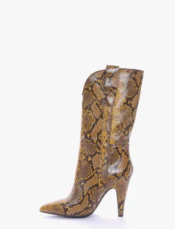 stivale texano tacco 10 cm giallo