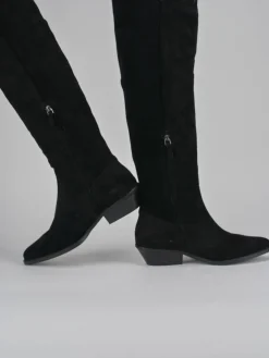 Stivale texano tacco 3 nero camoscio