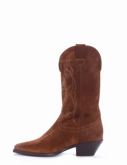 Stivale texano tacco 4cm cuoio