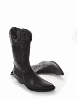 Stivale texano tacco 4cm nero