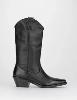 Stivale texano tacco 4cm nero