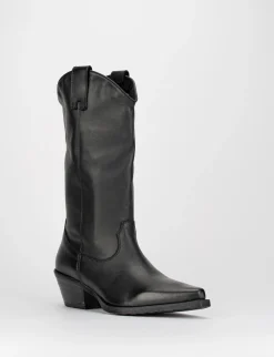 Stivale texano tacco 4cm nero