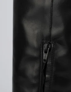 Stivale texano tacco 9cm nero pelle