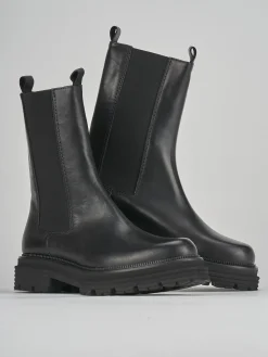 Stivale tronchetto chelsea tacco 2 cm nero pelle