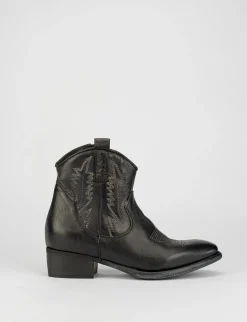 Stivale tronchetto tacco 3cm nero pelle