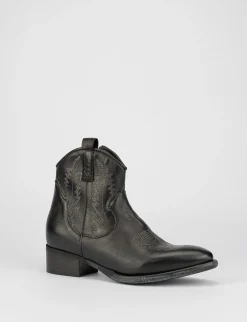 Stivale tronchetto tacco 3cm nero pelle