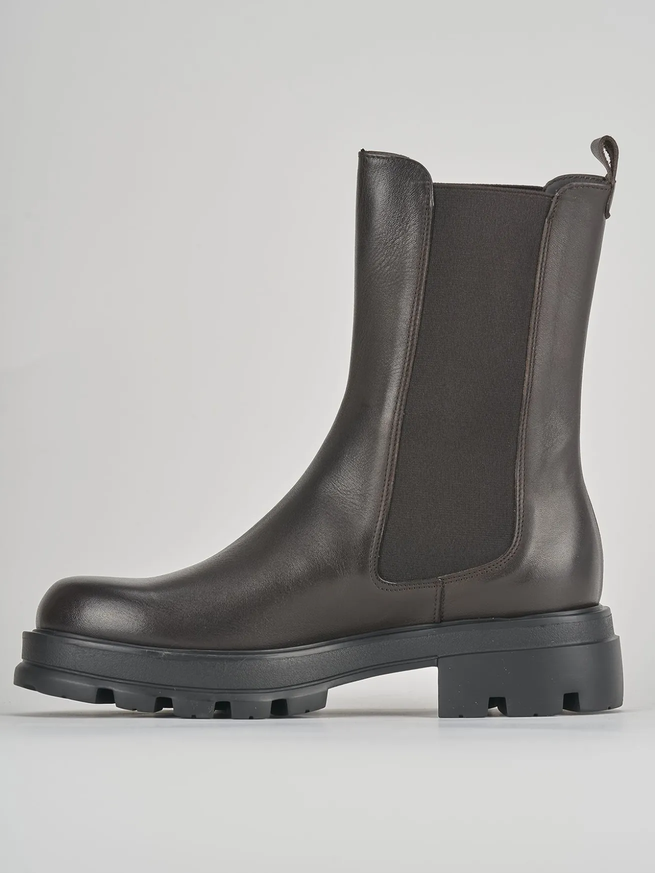 Stivale tronchetto tacco 2 cm testa pelle