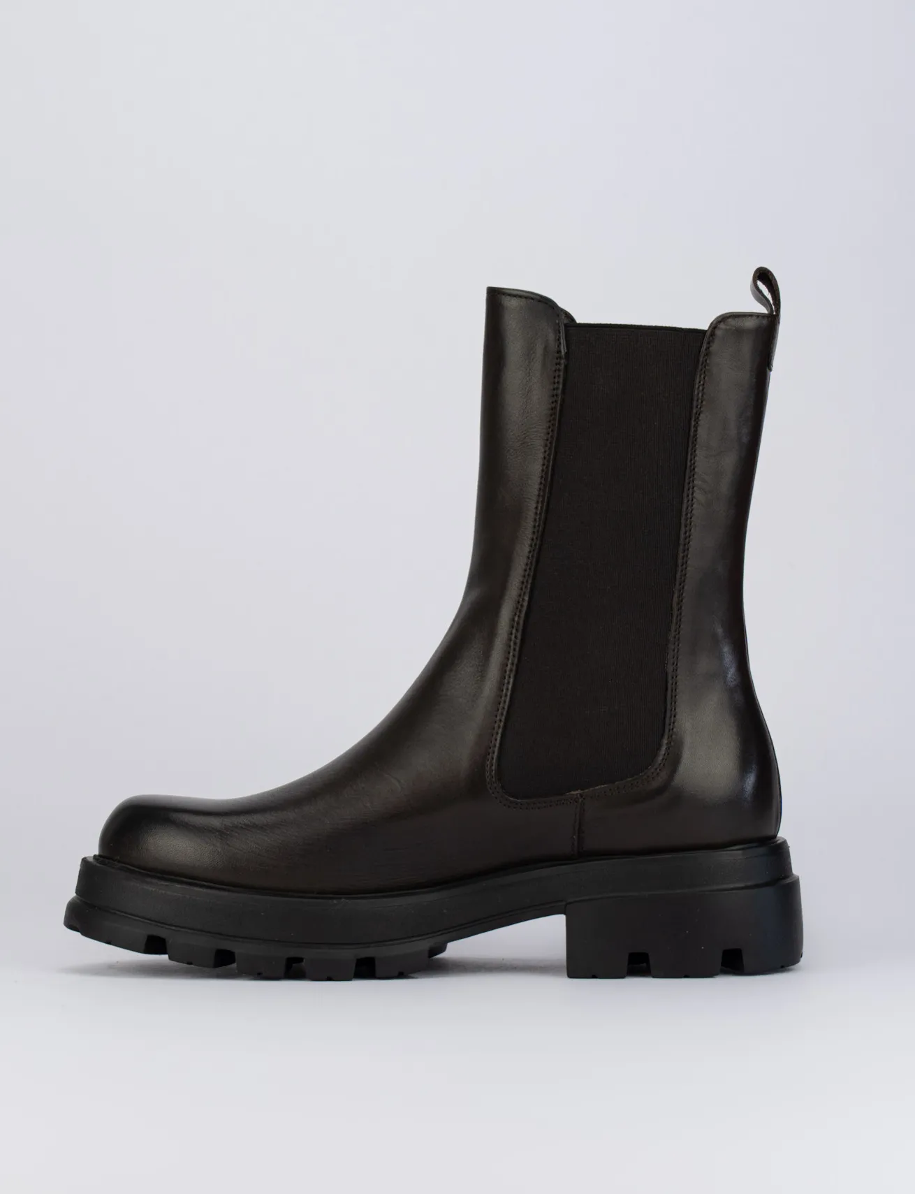 Stivale tronchetto tacco 2 cm testa pelle