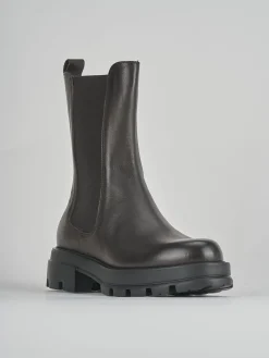 Stivale tronchetto tacco 2 cm testa pelle