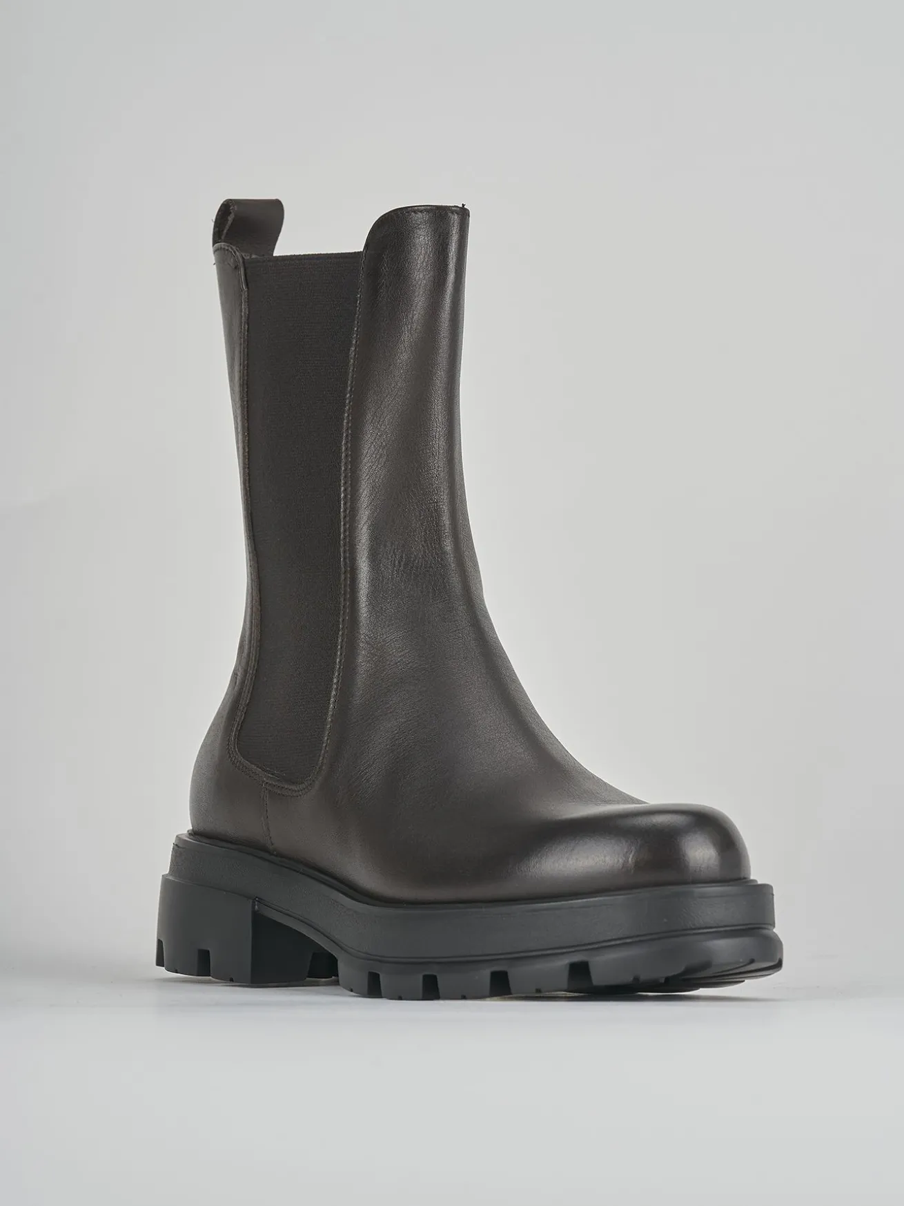 Stivale tronchetto tacco 2 cm testa pelle