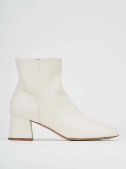 Stivale tronchetto tacco 5 cm bianco pelle