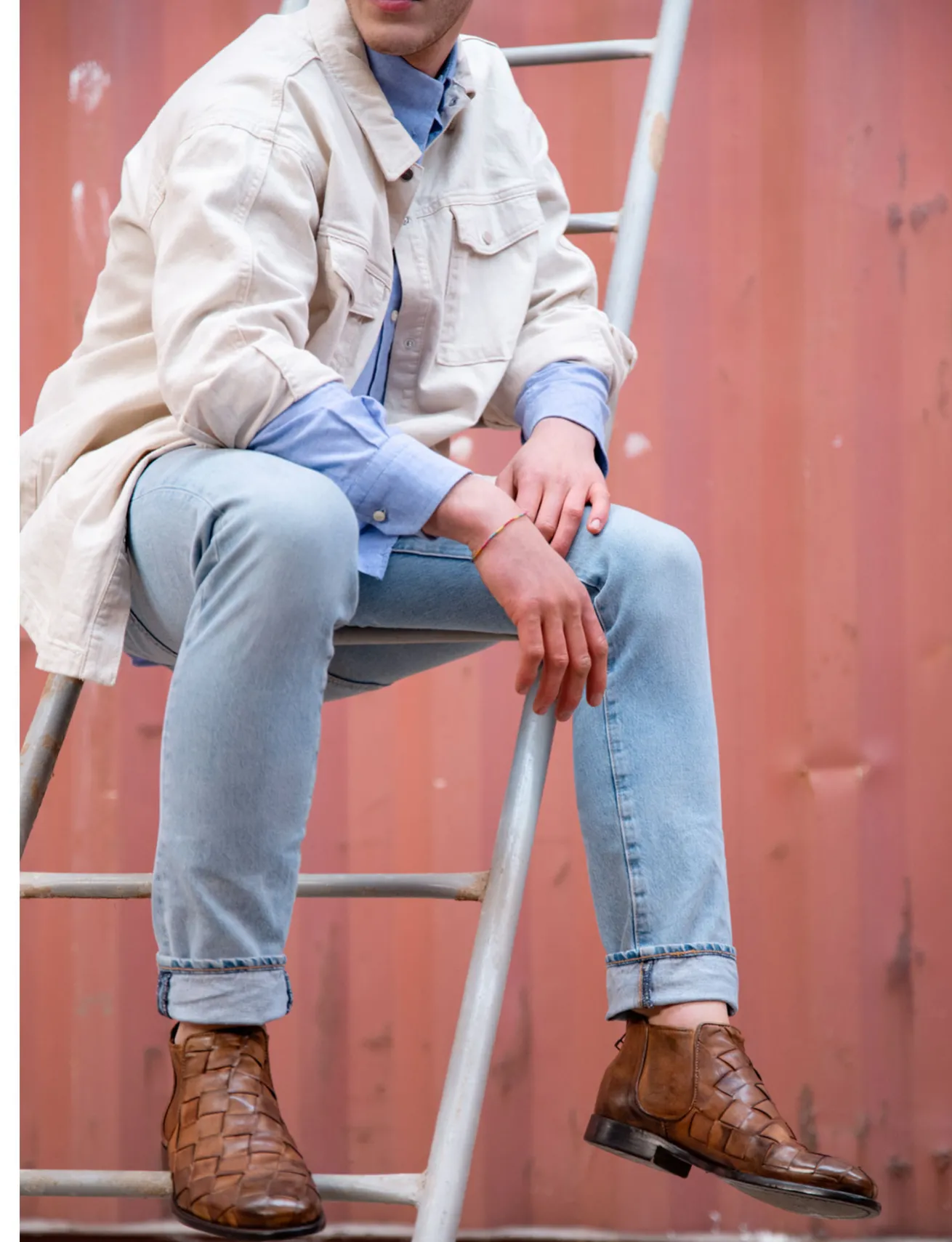 Stivale tronchetto tacco 1 cm testa pelle