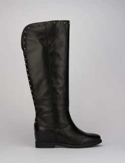 Stivale zeoppa interna 3 cm nero pelle