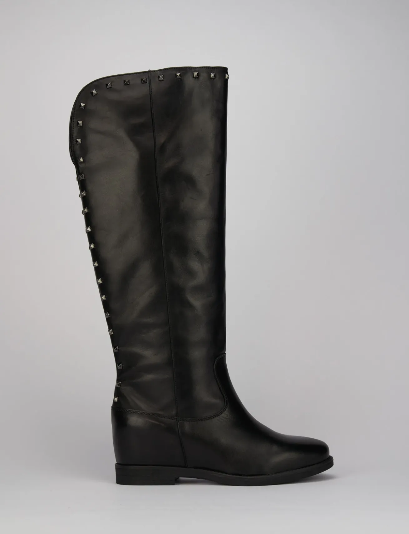 Stivale zeoppa interna 3 cm nero pelle