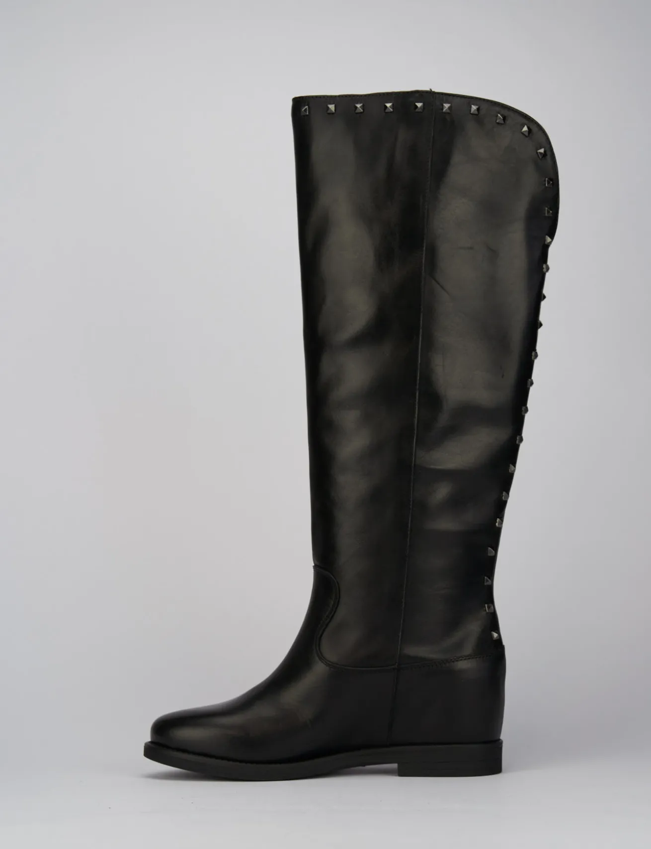 Stivale zeoppa interna 3 cm nero pelle