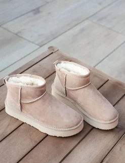 Stivaletti camoscio beige