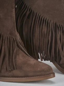 Stivaletti tacco 7cm camoscio testa