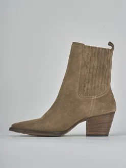 Stivaletti tacco 7cm camoscio marrone