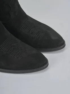 Stivaletti tacco 3cm camoscio nero