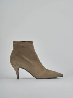 Stivaletti tacco 7cm camoscio beige