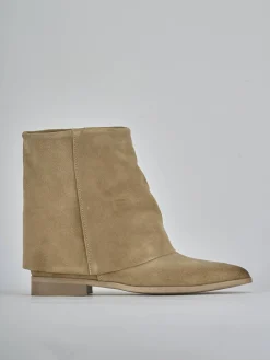 Stivaletti tacco 1cm camoscio marrone