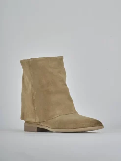 Stivaletti tacco 1cm camoscio marrone