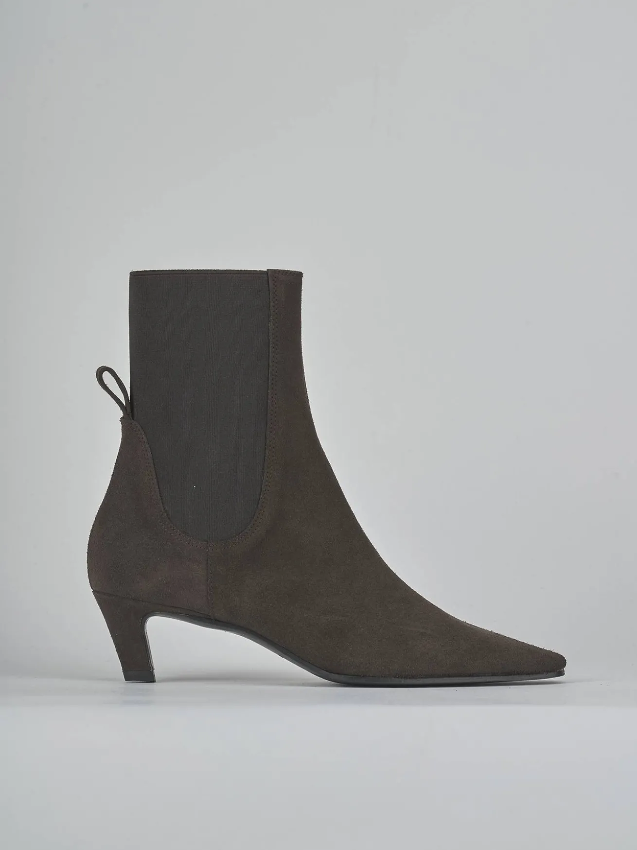 Stivaletti tacco 5cm camoscio testa