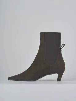 Stivaletti tacco 5cm camoscio testa