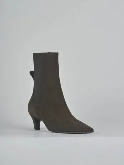 Stivaletti tacco 5cm camoscio testa