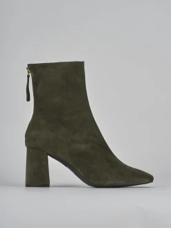 Stivaletti tacco 7cm camoscio verde