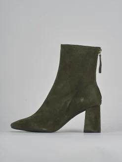 Stivaletti tacco 7cm camoscio verde