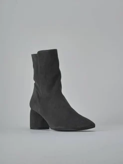 Stivaletti tacco 6cm camoscio grigio