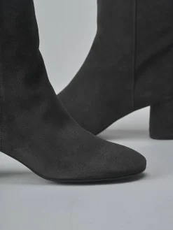 Stivaletti tacco 6cm camoscio grigio