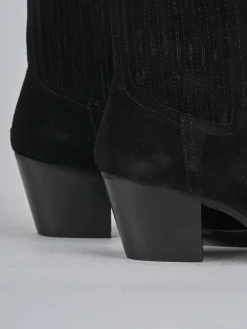 Stivaletti tacco 7cm camoscio nero