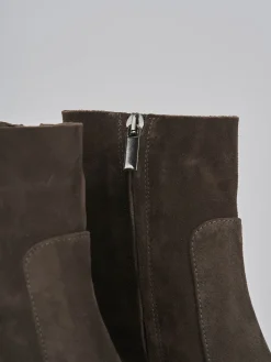 Stivaletti tacco 7cm camoscio testa