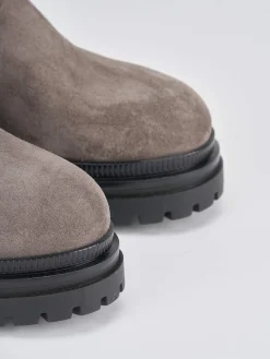 Stivaletti tacco 3cm camoscio grigio