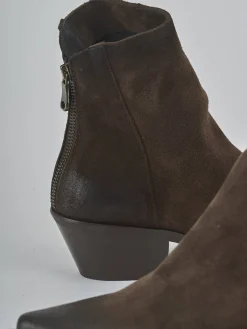 Stivaletti tacco 3cm camoscio testa