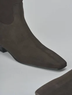 Stivaletti tacco 3cm camoscio testa