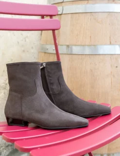 Stivaletti tacco 3cm camoscio testa