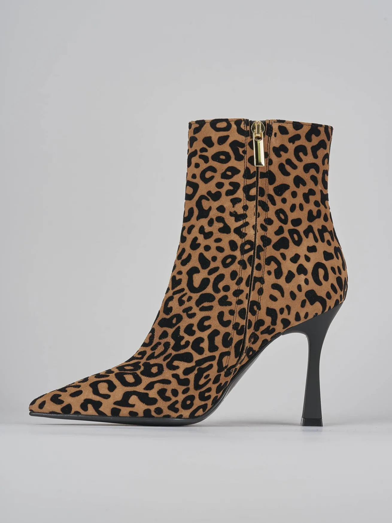 Stivaletti tacco 9cm camoscio multicolor