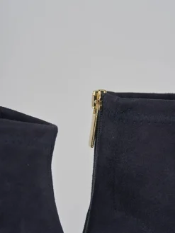 Stivaletti tacco 6cm camoscio blu