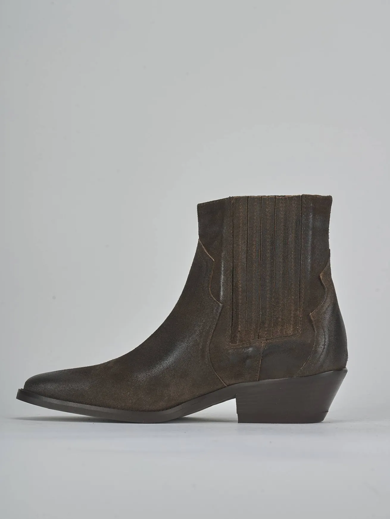 Stivaletti tacco 4cm camoscio testa