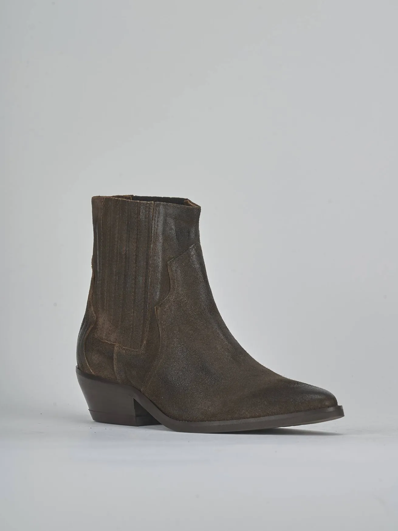 Stivaletti tacco 4cm camoscio testa