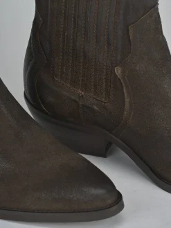 Stivaletti tacco 4cm camoscio testa