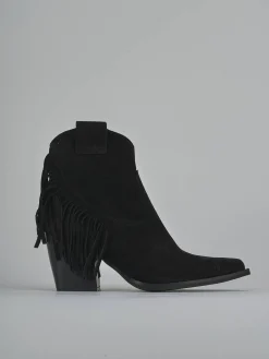 Stivaletti tacco 8cm camoscio nero