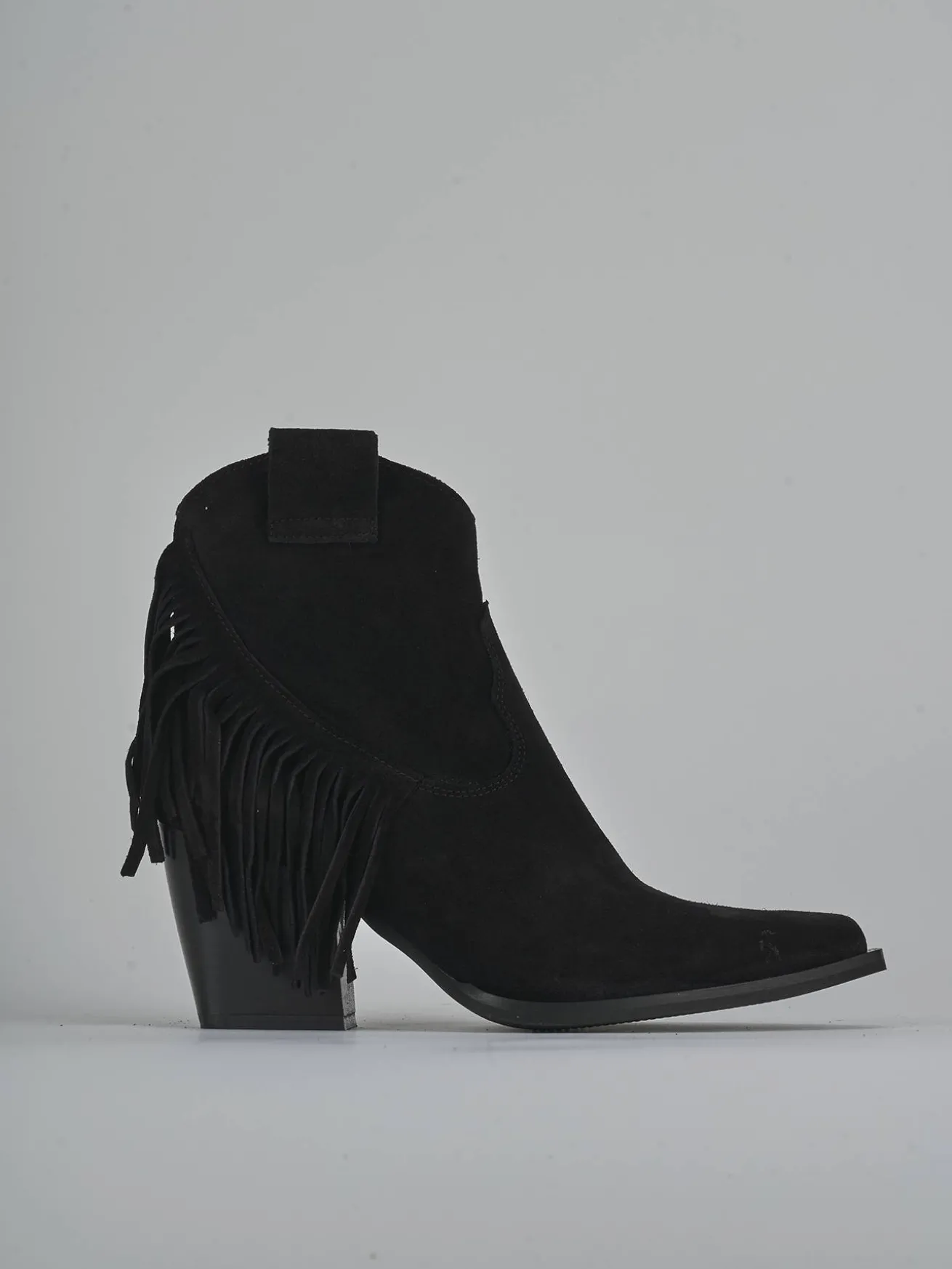 Stivaletti tacco 8cm camoscio nero