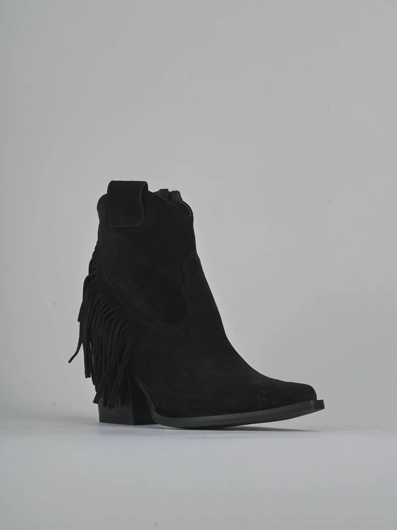 Stivaletti tacco 8cm camoscio nero